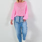 Grof gebreide trui model "Balloon Bubble" - roze