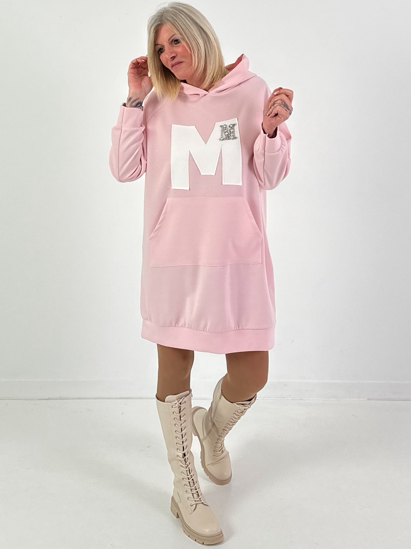 Long Hoodie/Kleid Modell "Edition M" - rosa