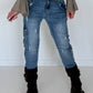 Cargo-Jeans im Used-Look - denim