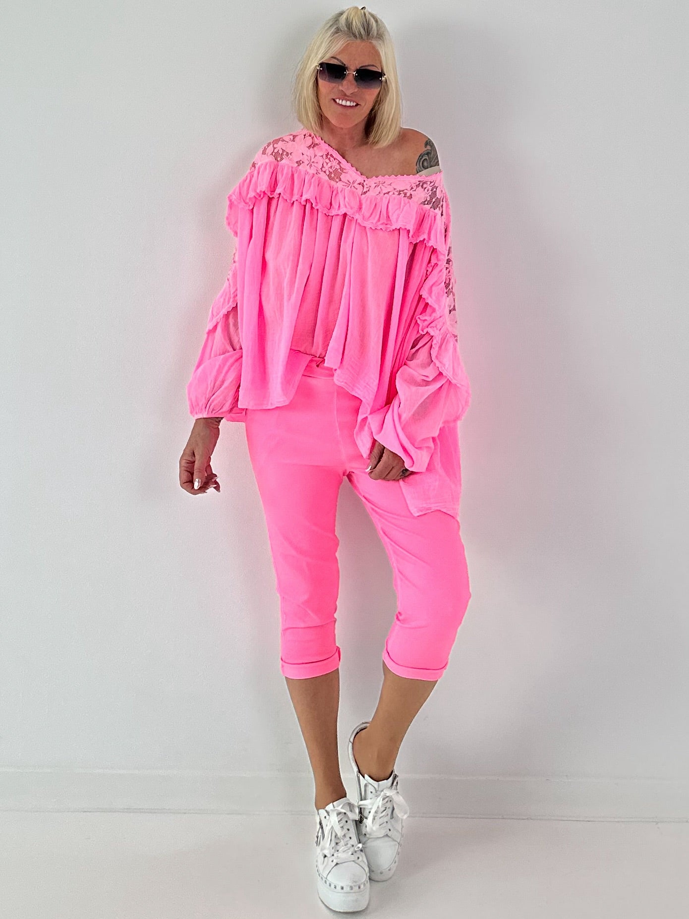 Baby-Doll Tunika - neonpink