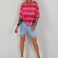 Pailletten Shirt mit Streifen - pink-rosa