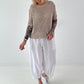 Strick Shirt mit Lochmuster - taupe