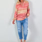 Silk tunic with colour gradient and heart details - pink-multicoloured