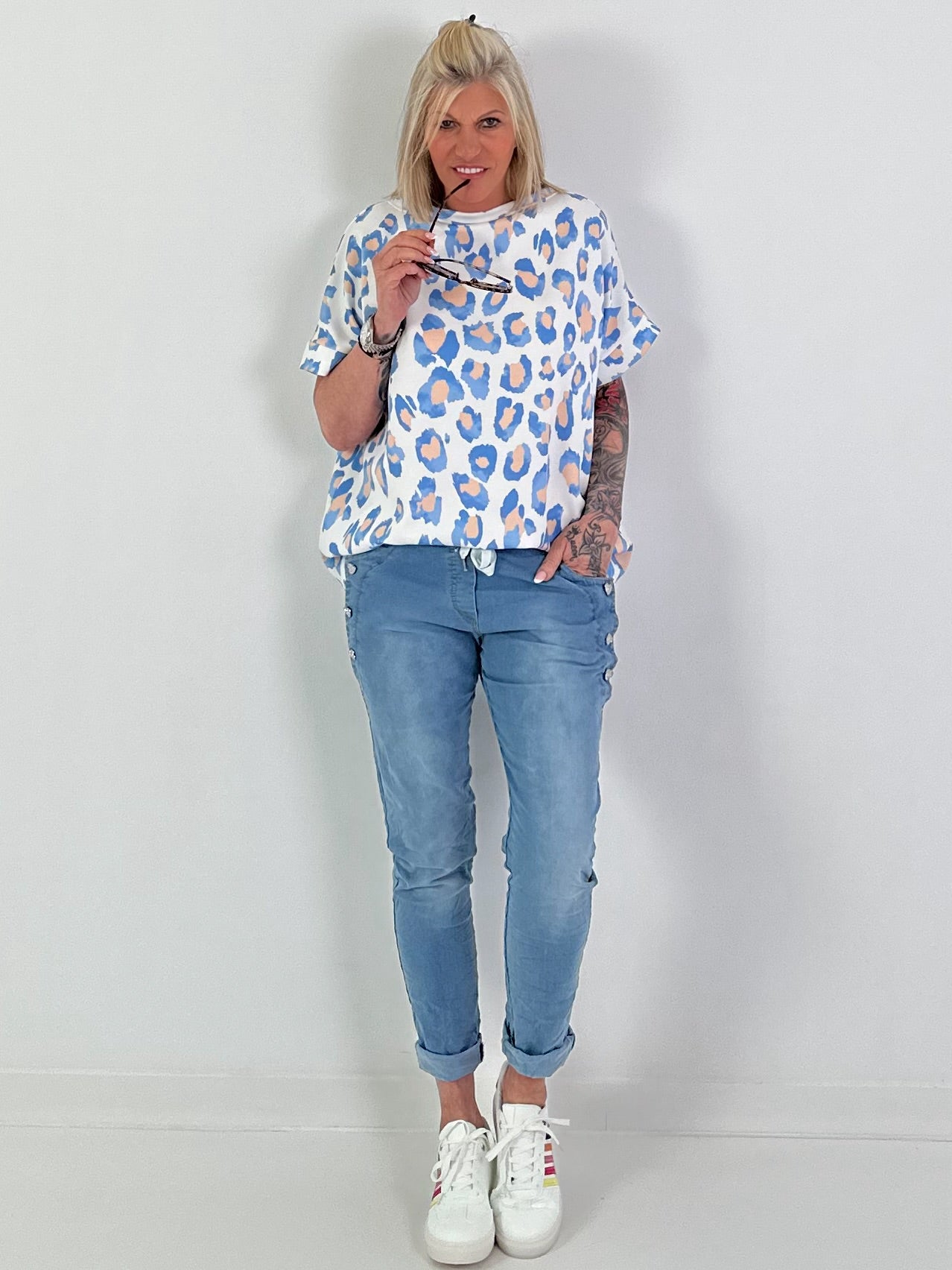 Sweat T-Shirt Leo - light blue