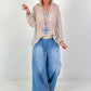 Tunic with crochet inserts - beige