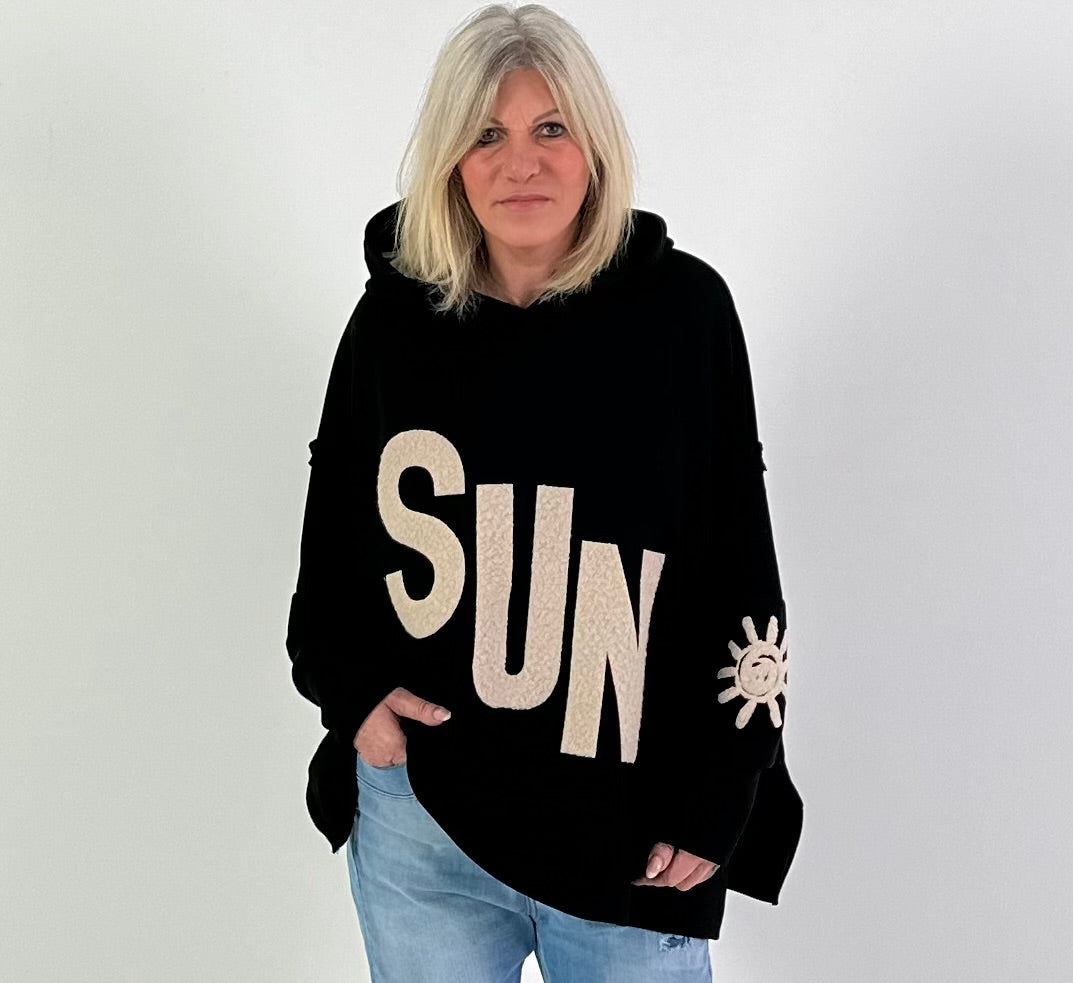 Oversized hoodie model "SUN" - black