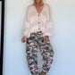 Cozy striped cardigan - beige-rose