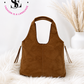 Faux suede bag - camel