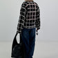 Lightweight blouse with graphic pattern - black - beige