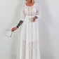 Boho Embroidered Dress - White