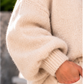 Kuschelig kastiger Pullover - beige