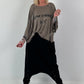 Oversized Strick Shirt mit Statement Print - taupe
