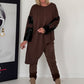 Asymmetrischer Sweater mit Kreuz- und Lederoptik-Details - mokka