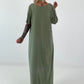 T-Shirt Kleid mit Ösen -khaki