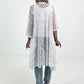Lace coat in a material mix - white