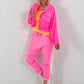 Kurzes Jäckchen mit Rückenprint - neonpink