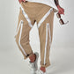 Trousers with zipper details - camel