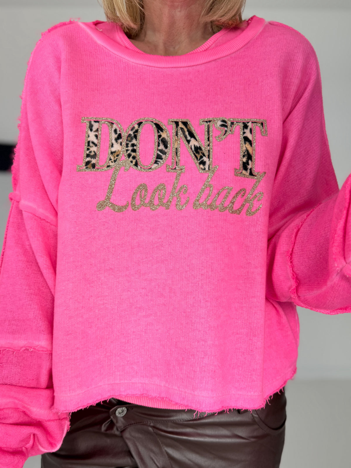 Sweater Don´t Look Back  - neonpink-leo