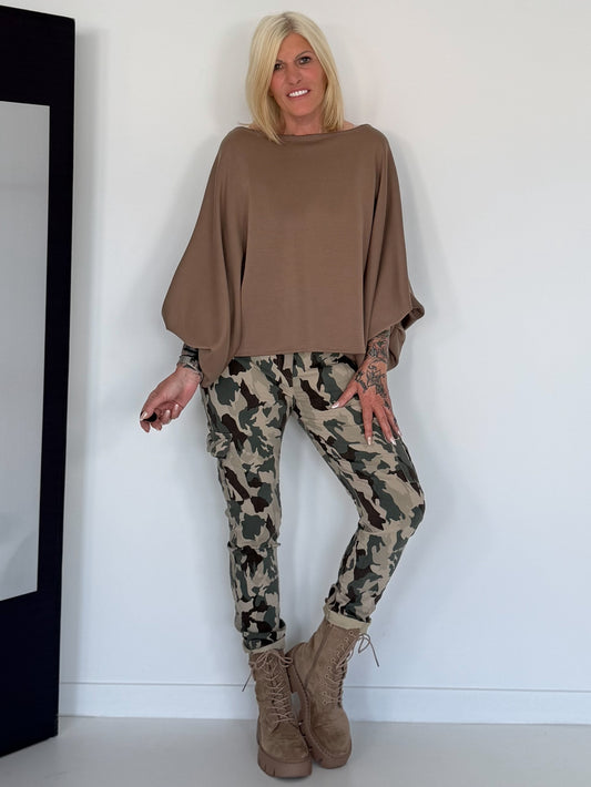 Sweater mit raffinierten Turn-Up-Ärmeln - taupe