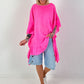 Tunic/Dress with crocheted back - neon pink