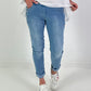 Jeans with heart buttons - blue