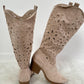 Boots with cut-out - beige