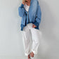 Oversized Jeansjacke - hellblau