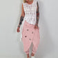 Stylische Hose im Knit-Look - rosa