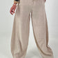 Balloon Linen Trousers - beige