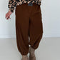 Baby corduroy harem pants Hope - chocolate