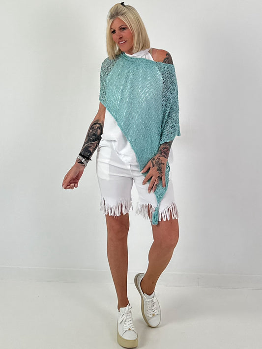 Summer poncho - turquoise