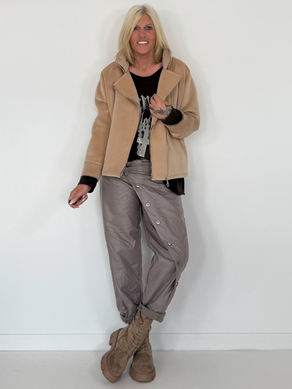 Biker Jacke - beige