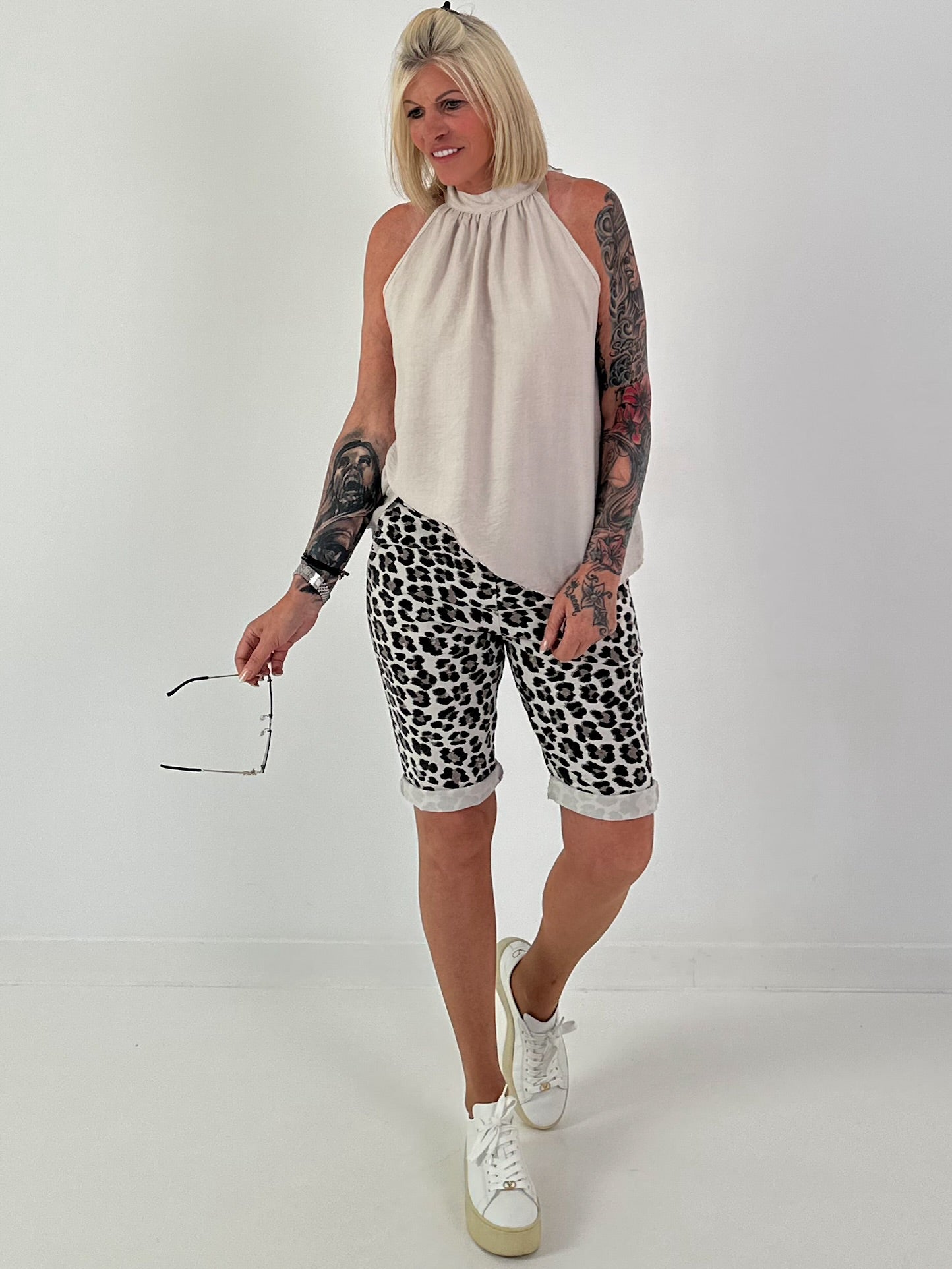 Neckholder Top -beige