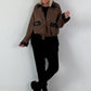 Vintage blouson in leather look - mocha
