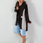 Oversized Linen Military Blazer - Chocolate