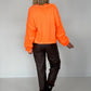 Sweater Don't Look Back - neon orange-leopard