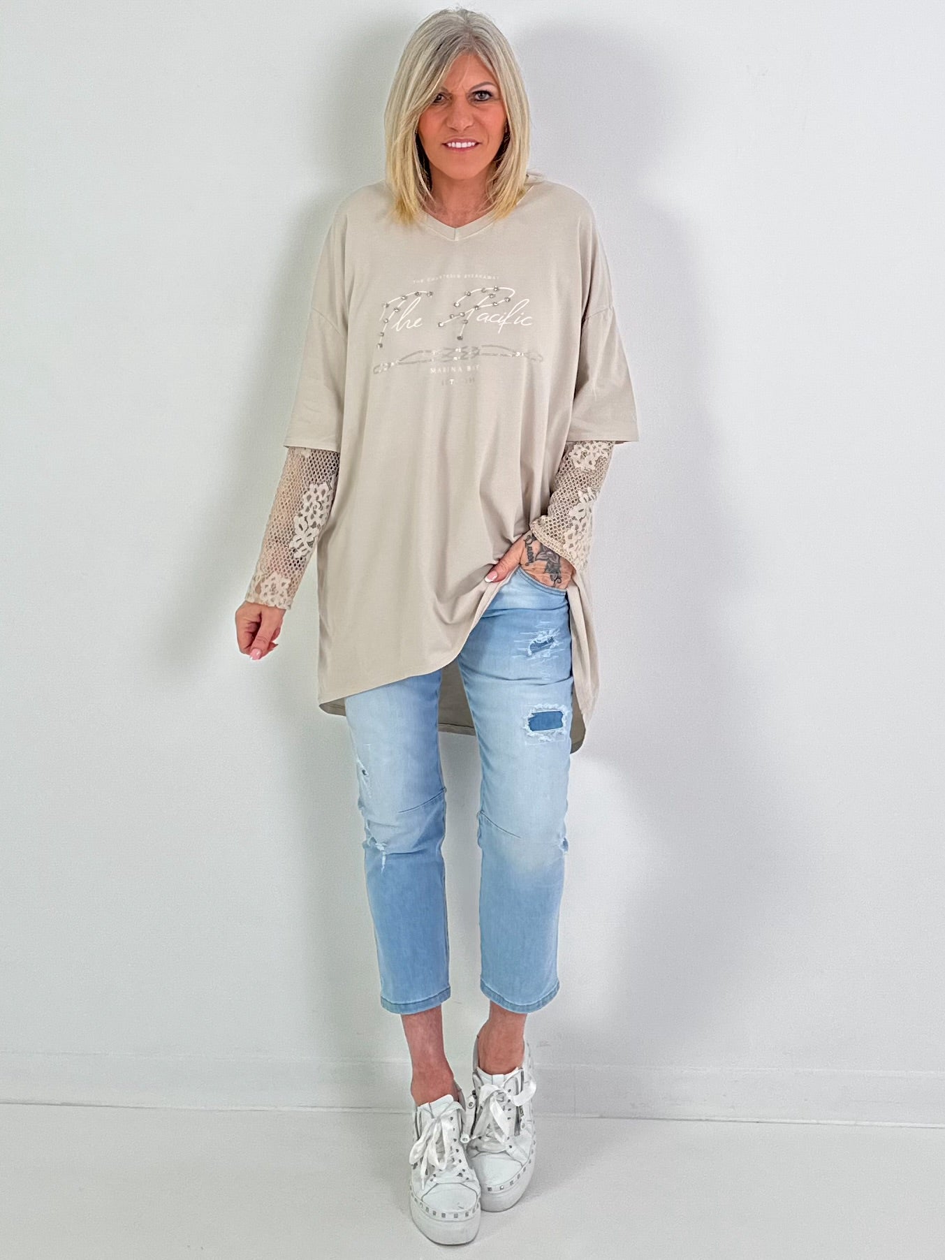 Shirt Modell "Soft Spark" - beige