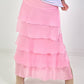 Long ruffled skirt - pink