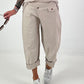 Balloon trousers with overlay - beige
