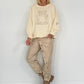 Sweater mit 3D-Print - beige-leo