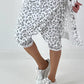 Stylische Hose mit Überwurf im Knit-Look - weiss