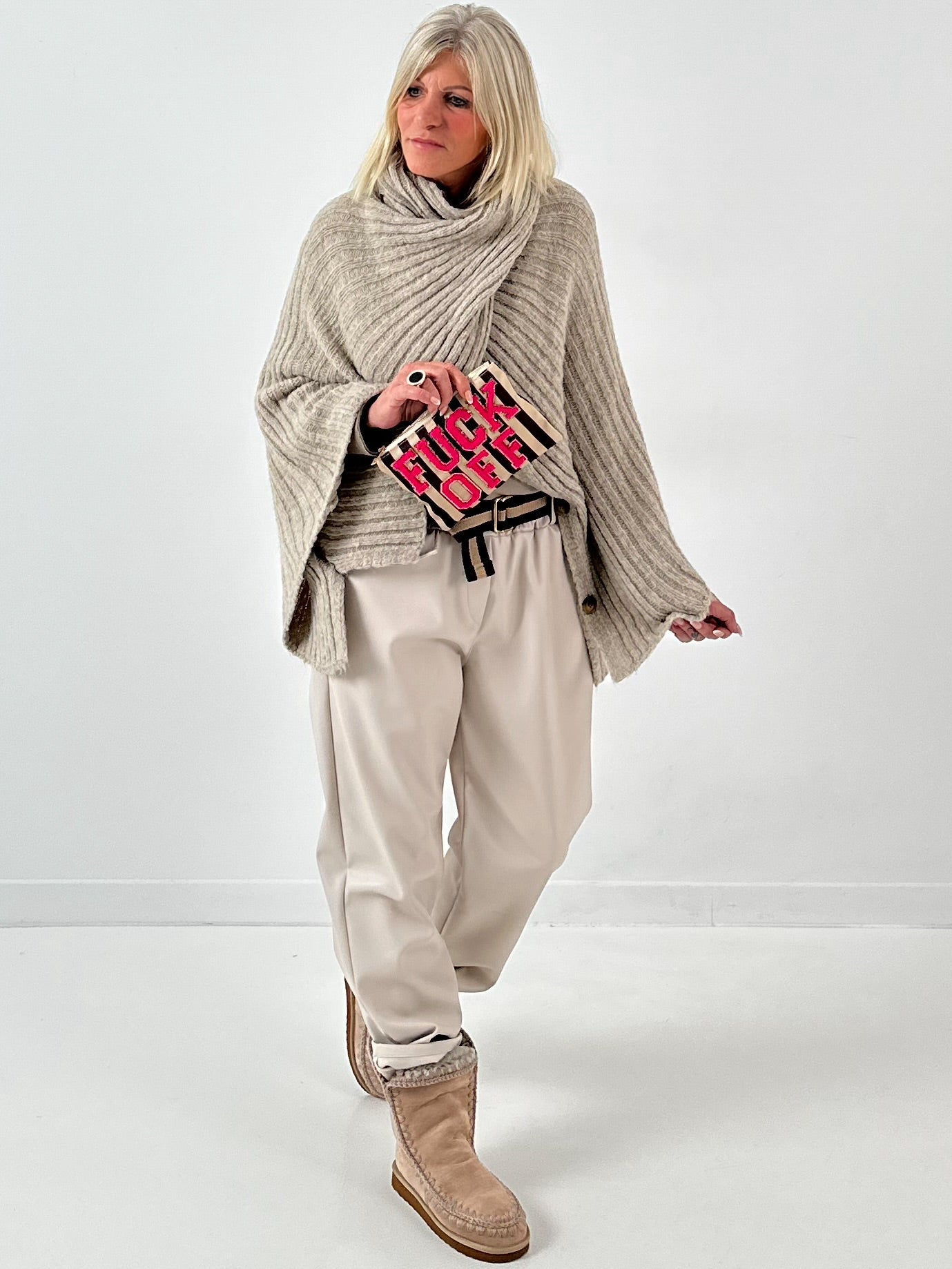 Mini clutch model "Mini Tude" - mocha-beige-pink