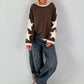 Sweatshirt mit trendigen Sternelementen- schoko
