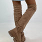Over-the-knee boots, model "Wild High" - beige