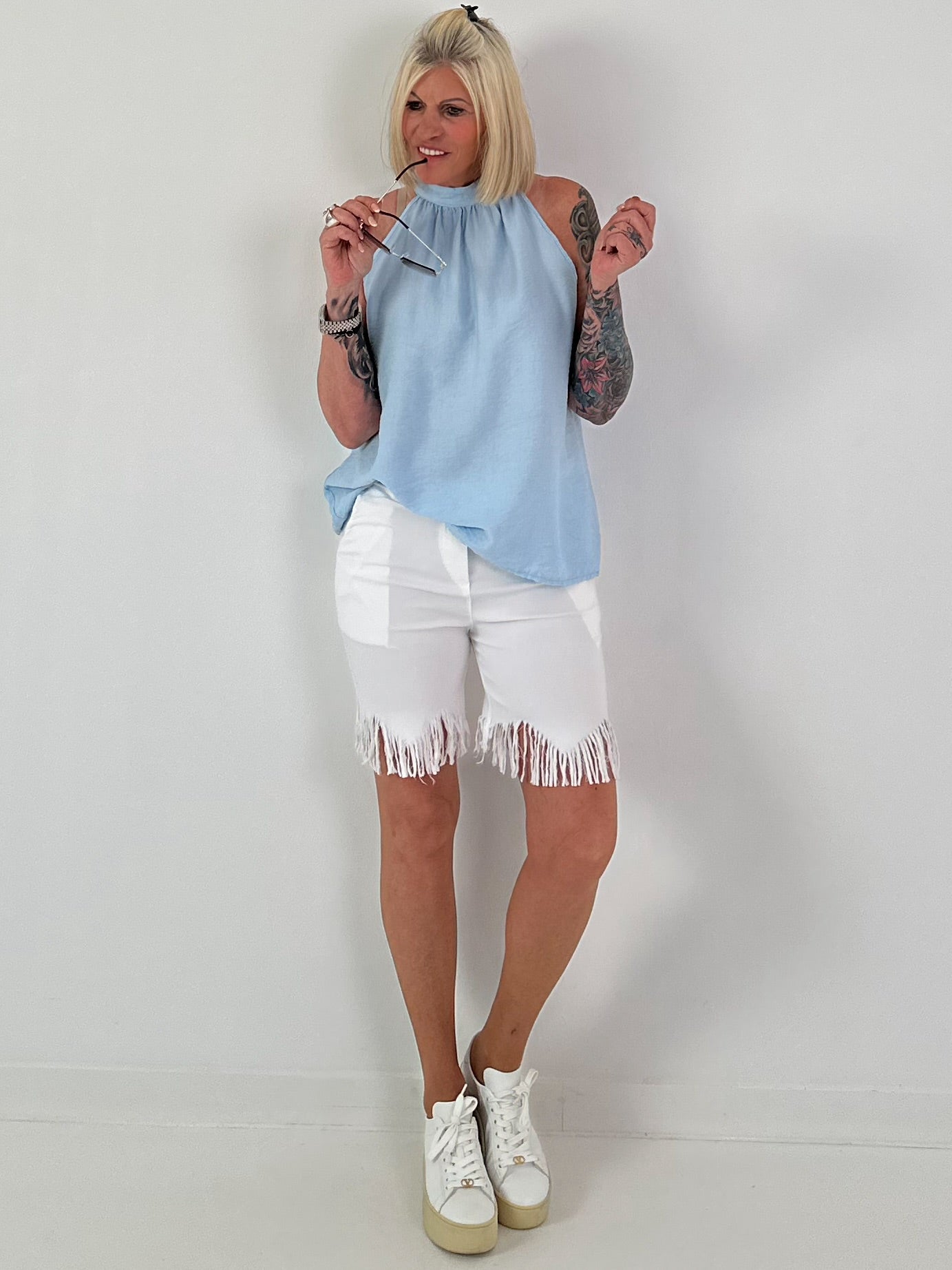Neckholder Top -hellblau
