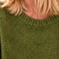 Kuschelig kastiger Pullover - moosgrün