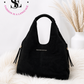 Suede-look bag - black