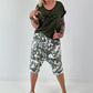 T-Shirt in edlem Materialmix - oliv