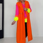 Bouclé lang vest - neonoranje