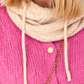 Kuschelige Oversized Strickjacke mit Außennähten - pink